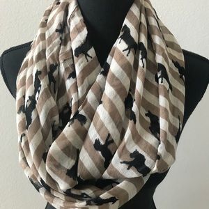 Charming Charlie Infinity scarf with horse print